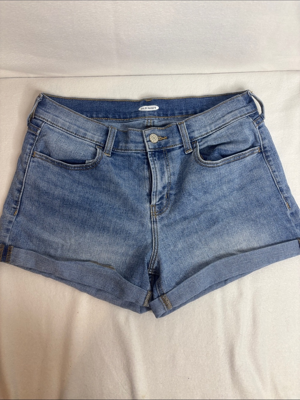 Old Navy Classic Light Blue Denim Roll-Cuff Shorts